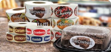 Bakery Labels on a bakery counter
