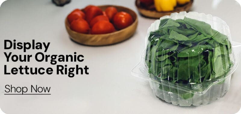 Display Your Lettuce Right showing hinged lettuce container