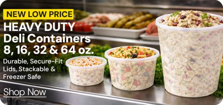 Heavy Duty Deli Containers on deli counter