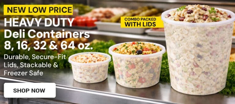 Heavy Duty Deli Containers great for pasta salad and other takeout deli items