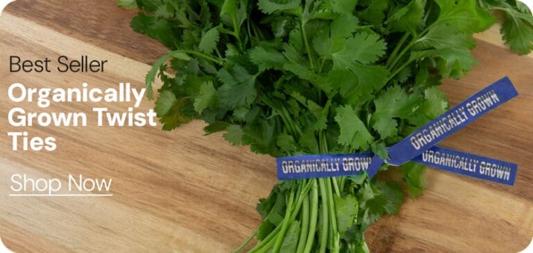 Organically grown Twist tie around produce