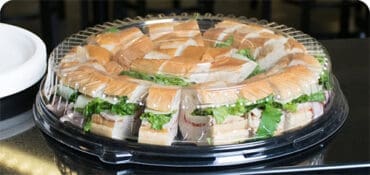 Party Tray with sandwiches inside