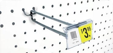 Peg hook with retail scan cover