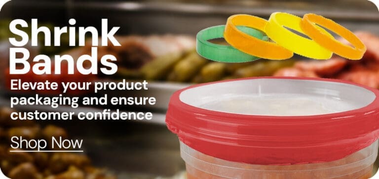 Deli Container Shrink Bands shown with different colors