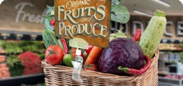 Sign Clip on a basket holding a sign
