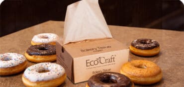 wax tissue paper with donut around box