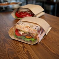 Sandwich Deli Bags Kraft with Window Large Round