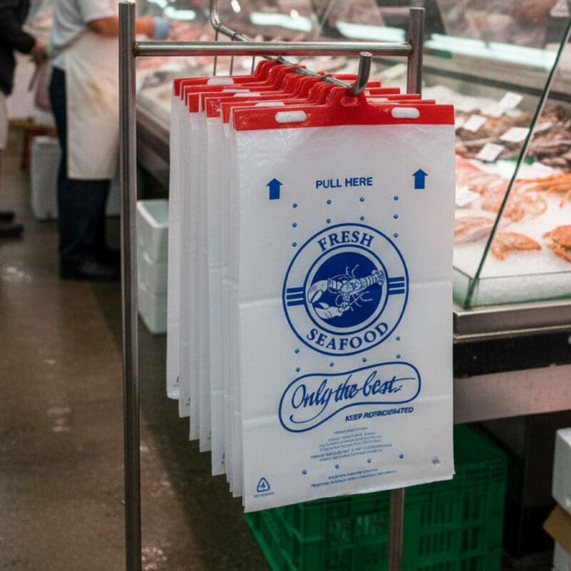 Seafood Bag, with Fresh Seafood Text from front