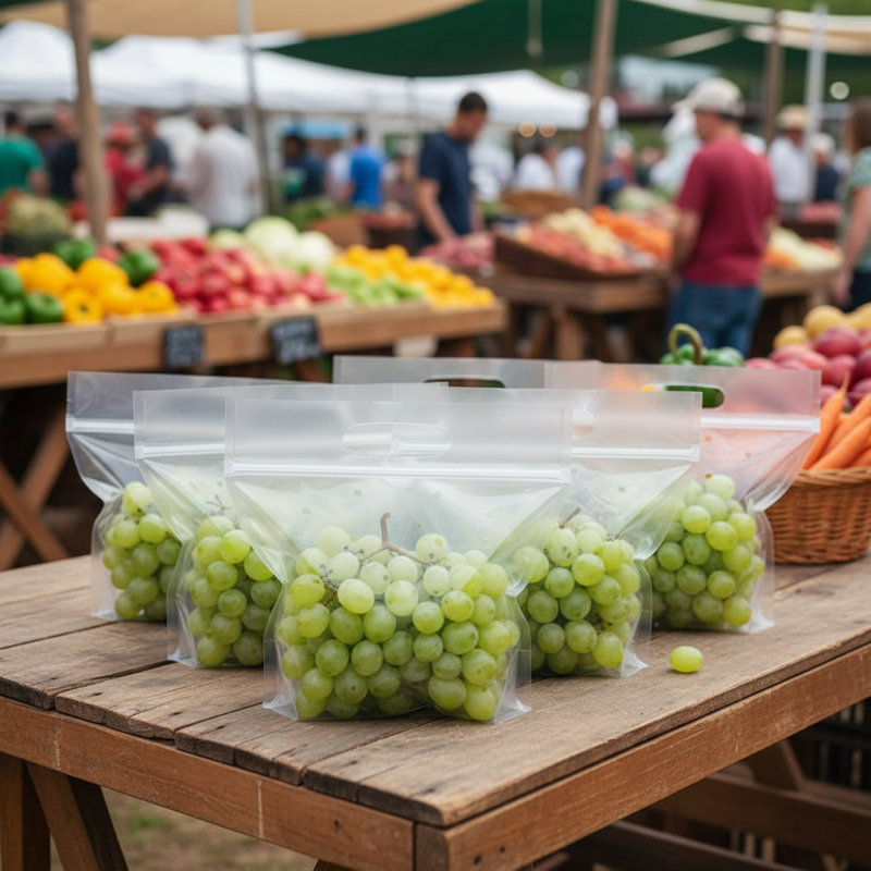 Produce Bags Vented with grapes