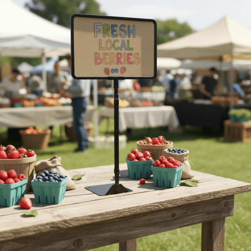 Sign Frame 7″ x 11″ on table