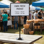 Store Sign Frame with Metal Adjustable Stand – Black 7″ x 11″