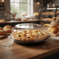 10 inch Pie Container Black Base High Dome Lid