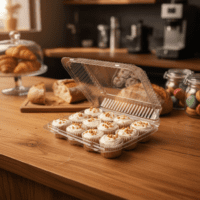 12 Count Mini High Top Muffin Takeout Bakery Container Container