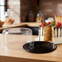 12 inch Cake Container 2 Layer Black Base with Clear Lid