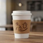 Sleeves for Hot Cups – Kraft with Printed Coffee Cup
