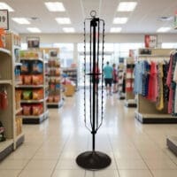 Spinner Rack Floor Stand with Clips black