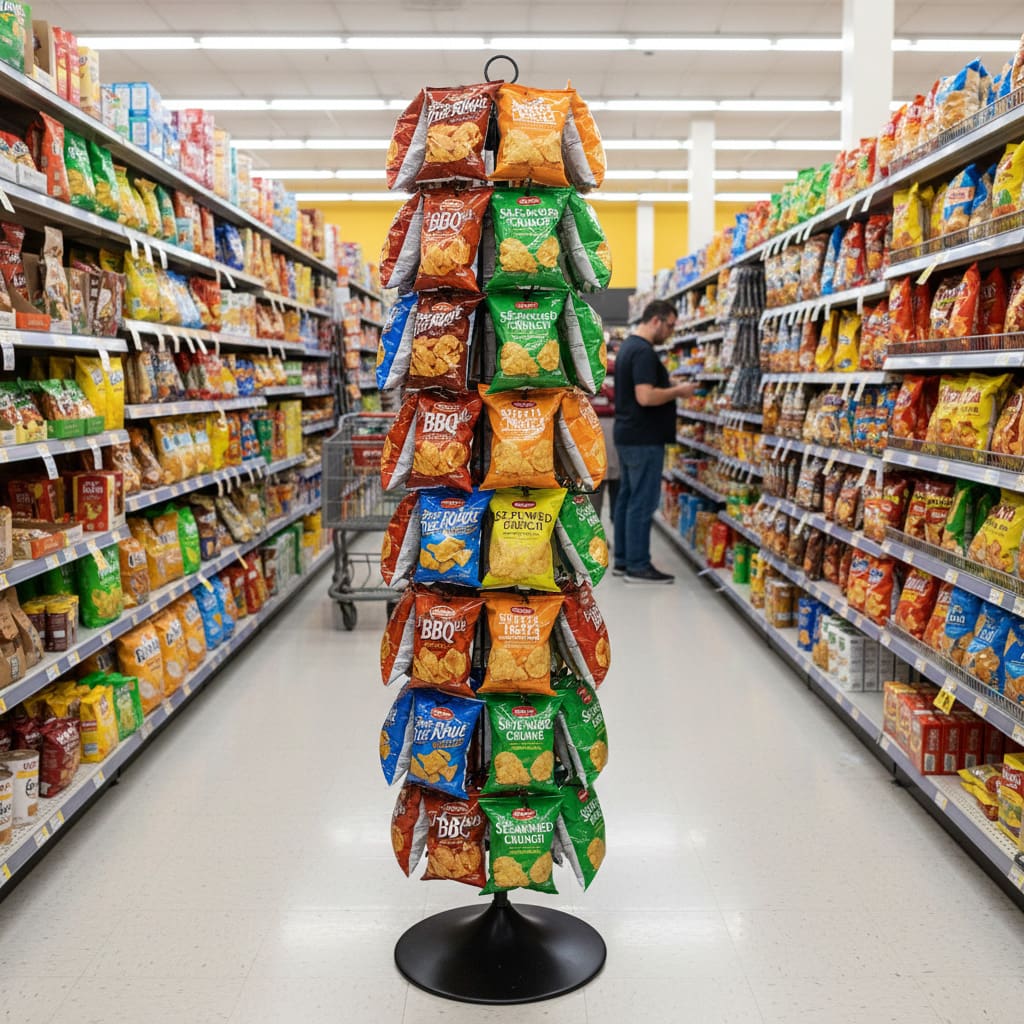 Spinner Rack Floor Stand with Clips black with product
