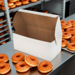 Donut Box for 12 cake donuts 9 x 5 x 4 on stainless steel countertop