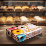 Half Dozen Donut Box Stock Print – Delicious Design in front of baker display