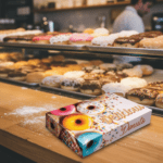 Half Dozen Donut Box Stock Print – Delicious Design on countertop