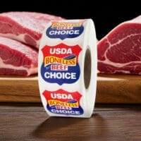 USDA Boneless Beef Choice Label Butcher Sticker