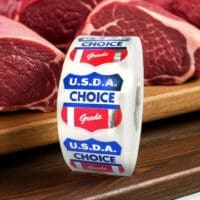 USDA Label Butcher Stickers Choice Grade Foil