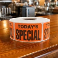 Today’s Special Label Stickers Rectangle Red Sticker