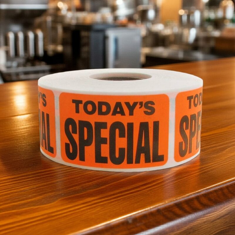 Today’s Special Label Stickers Rectangle Red Sticker