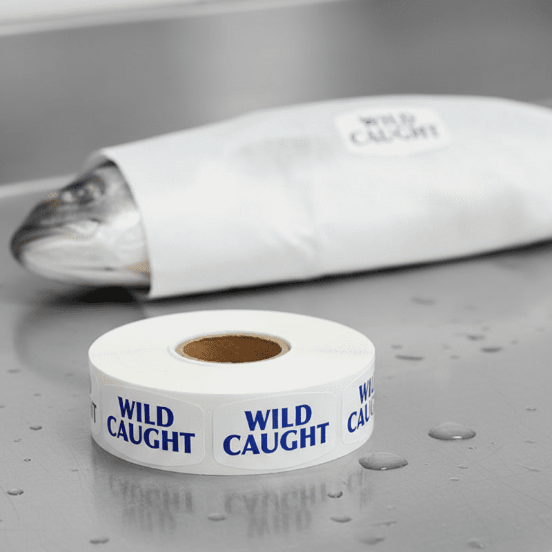 500558 Wild Caught Label Stickers Wild Caught Label Stickers