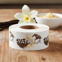 Vanilla Label Bakery Flavor Stickers with vanilla design