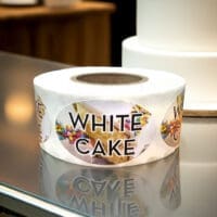 White Cake Label Bakery Flavor Stickers