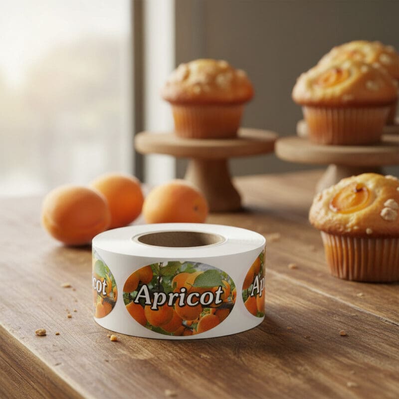 560098 Apricot Label Bakery Flavor Sticker Apricot Label Bakery Flavor Sticker