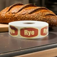 Rye Bread Label Stickers Gold Foil Flavor Sticker