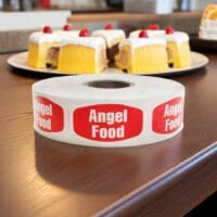 Angel Food Cake Label Bakery Flavor Stickers with cake