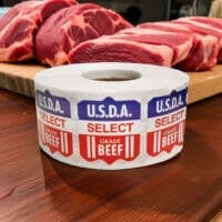 USDA Label Butcher Sticker Select Grade Beef