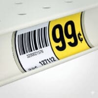 Plastic Clear Shelf Chips 3 inch long in Lozier retail shelving channel