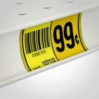 Plastic Yellow Shelf Chips 2 inch long in Lozier retail shelving channel