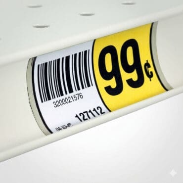 Plastic Clear Shelf Chips 2 inch long in Lozier retail shelving channel