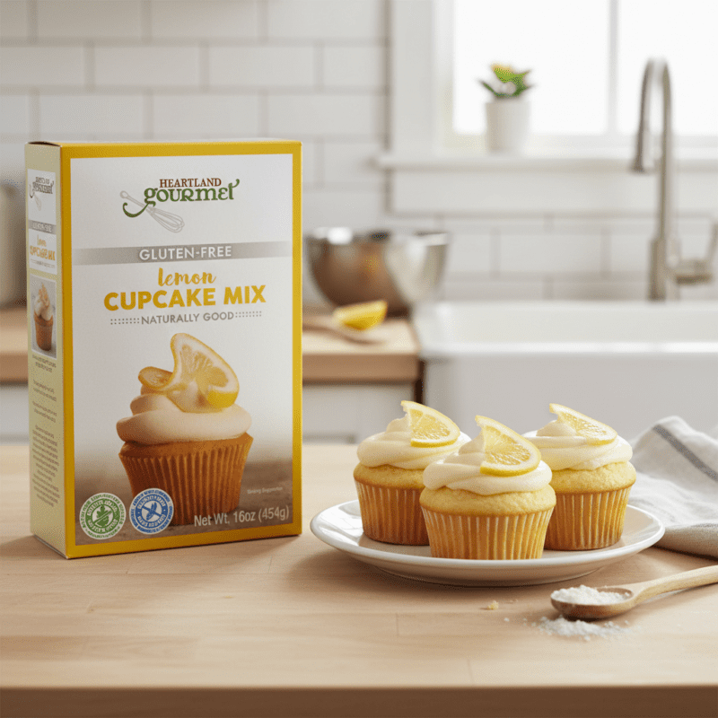 Heartland Gourmet Lemon Cupcake Mix Gluten Free