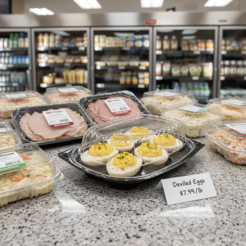 Deviled Egg Take Out Deli Tray with Clear Lid 6 count