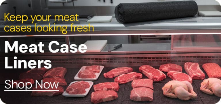 Meat Case Liners showing a black case liner