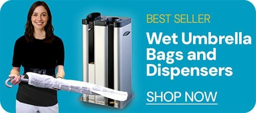 Shop Wet Umbrella Bags with woman holder a wet umbrella in a bag