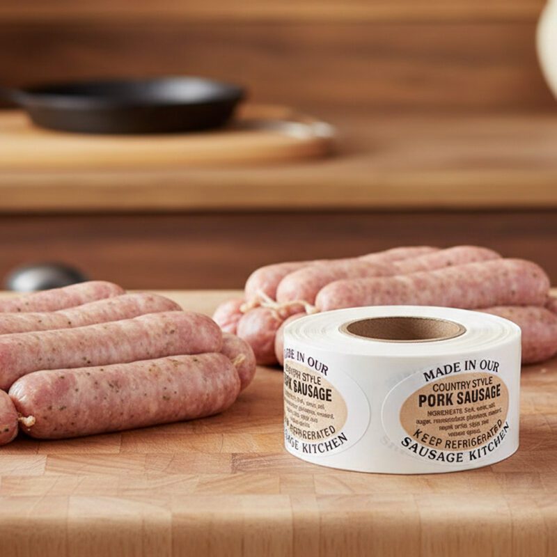500145-Country-Style-Pork-Sausage-Label Country style sausage sticker