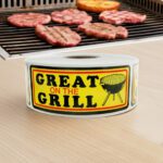Great On The Grill Label Stickers With Grill Image roll of labels