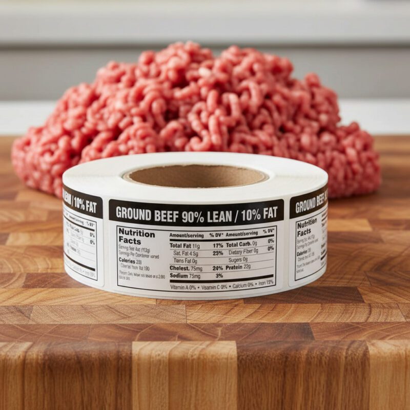 500721-Nutritional-Ground-Beef-90_10-Label ground beef 90% lean nutritional label