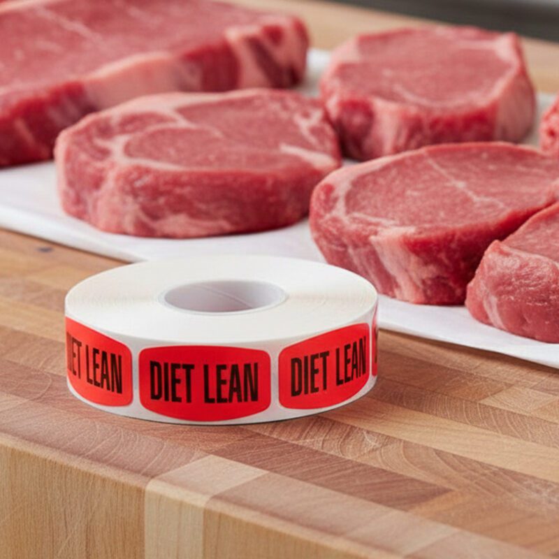 510017-Diet-Lean-Label diet lean sticker on a red label with black print