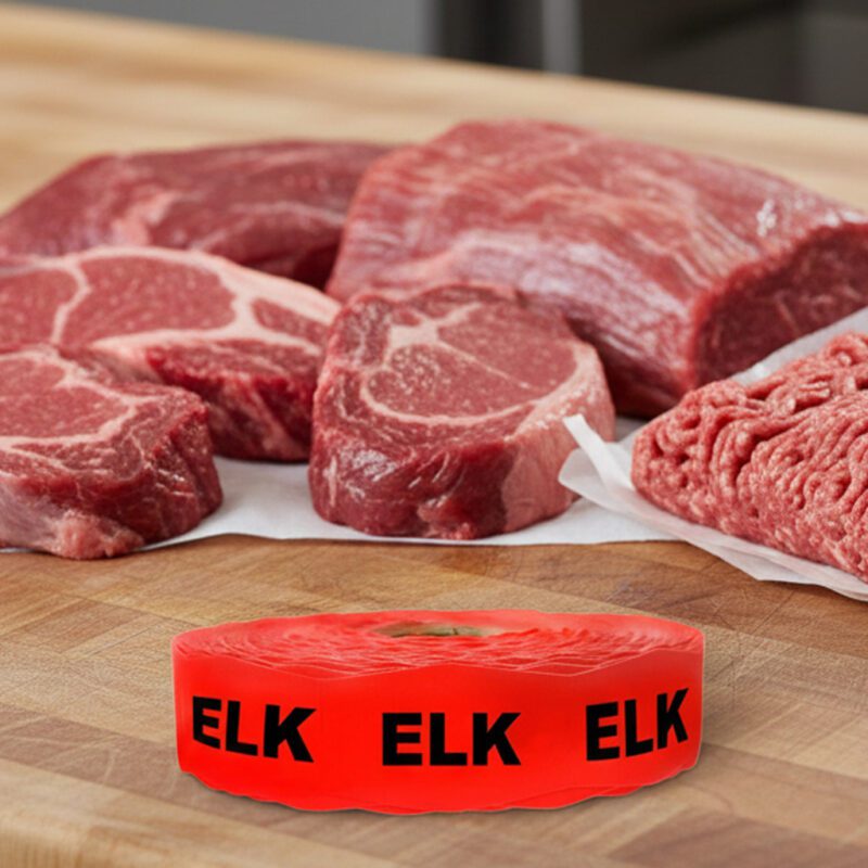 540378-Elk-Label elk sticker on a red label with black print