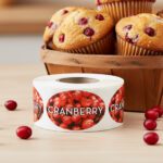 cranberry sticker showing cranberries on the label