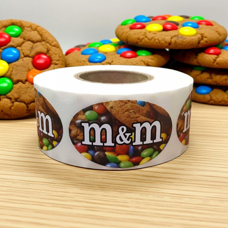 M&M Cookie sticker showing colored candies in cookies