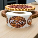 pecan flavor sticker with pecan pictured on label
